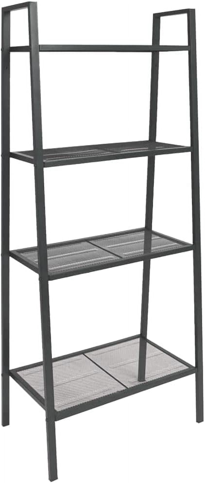 Anthracite Metal Ladder Bookshelf for Versatile Display and Storage