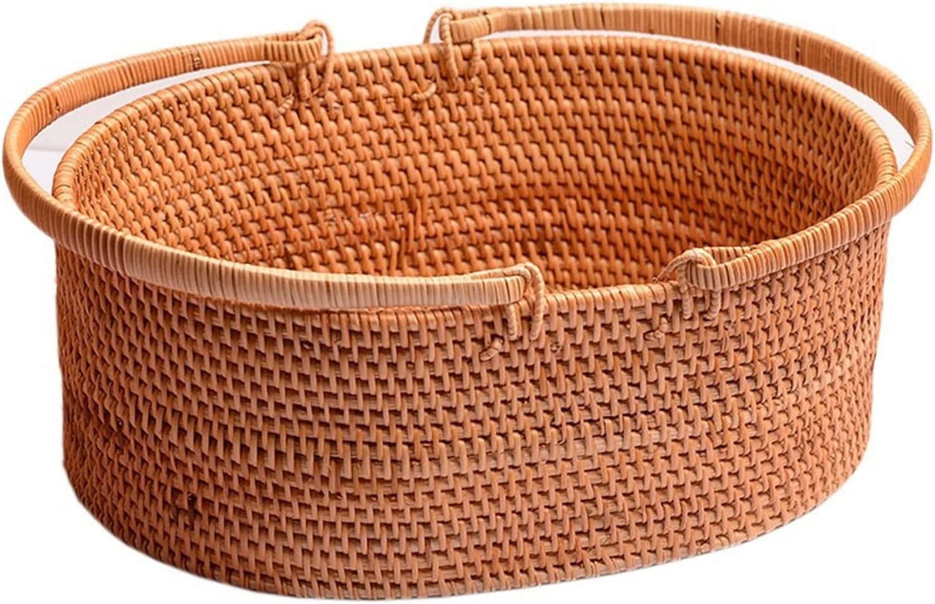 HOOMHIBIU Bread Basket Rattan Fruit Basket Breadbasket Wicker Picnic