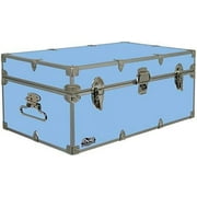 HOOMHIBIU C&N Footlockers Happy Camper  Trunk - Summer Camp Chest - Durable with Lid Stay - 32 x 18 x 13.5 Inches ()