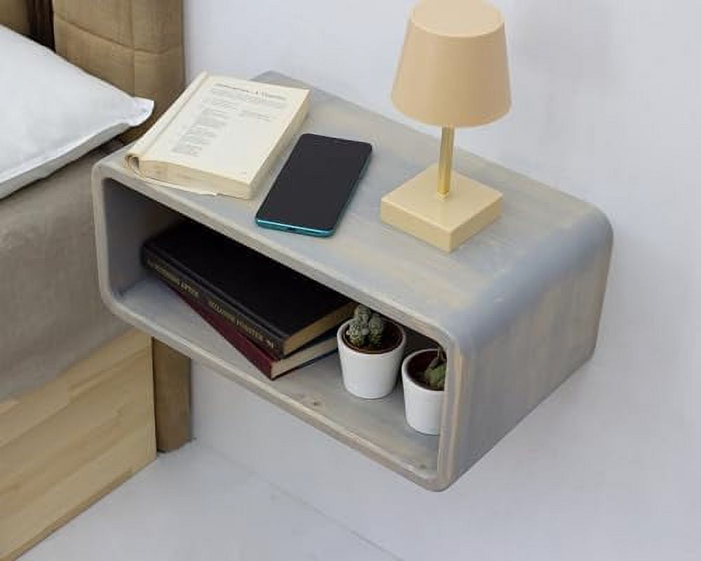 HOOMHIBIU Floating Nightstand Wooden Bedside Tables Nightstand Handmade