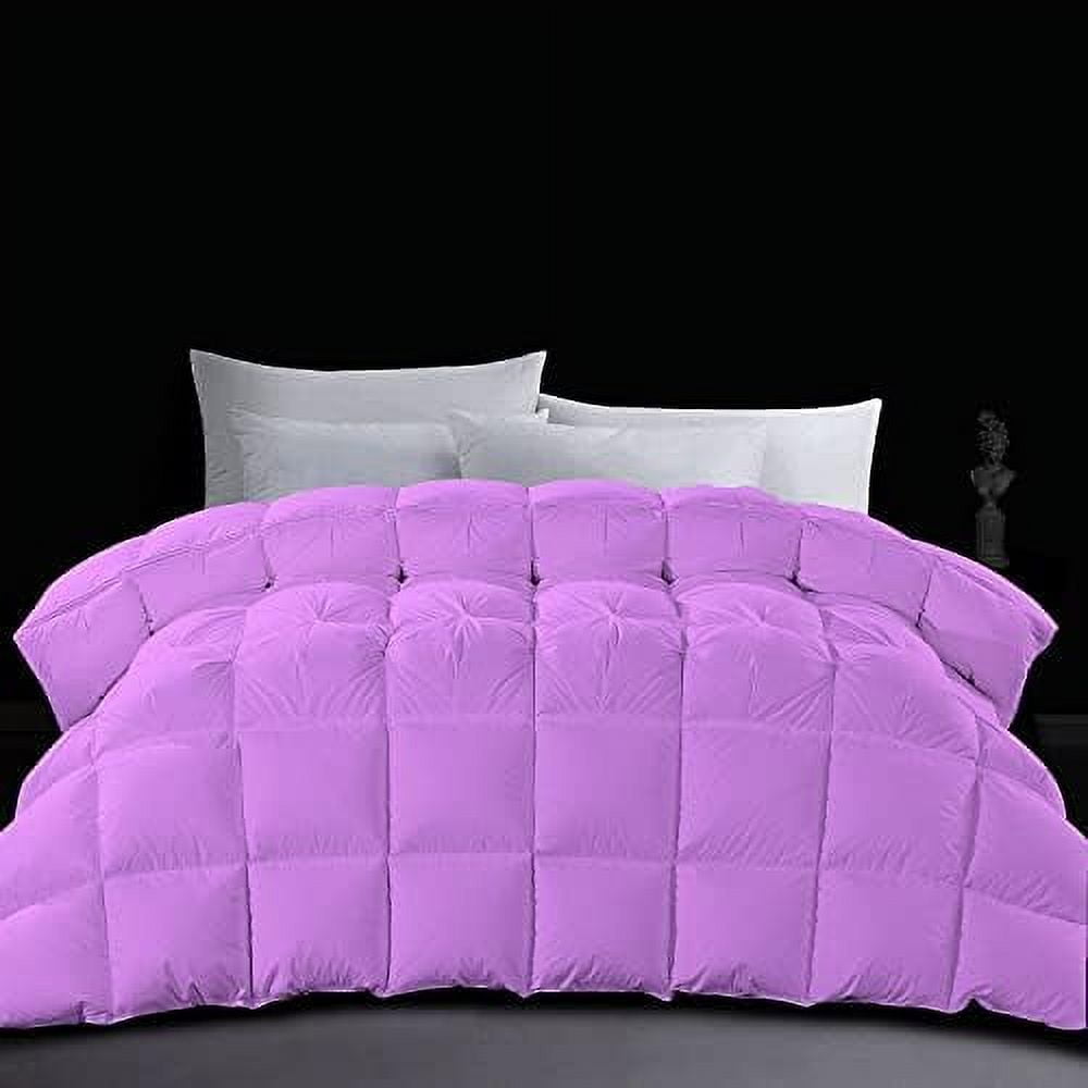 HOOMHIBIU Goose Down Comforter Lavender Oversized Queen Size 100 Soft
