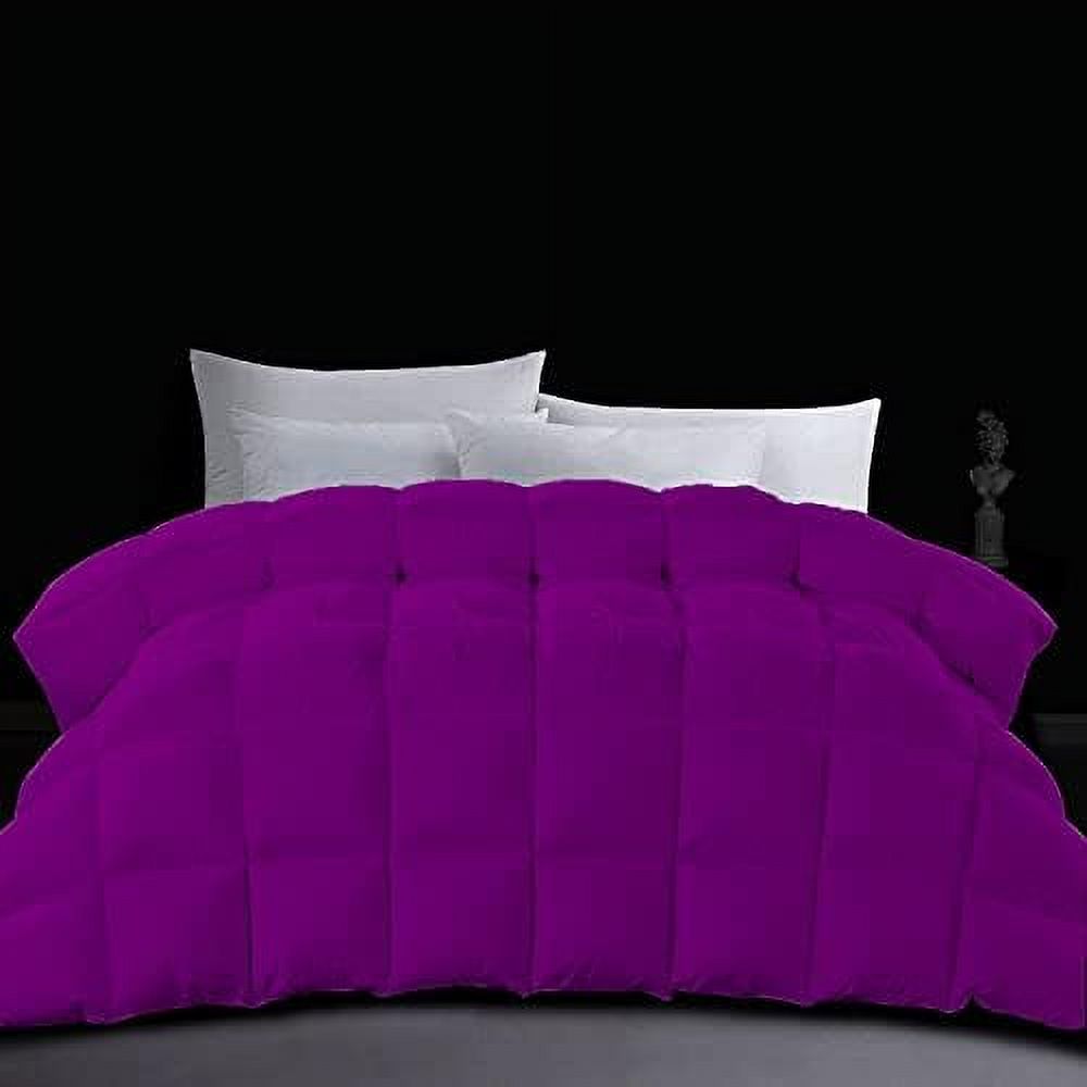 HOOMHIBIU Goose Down Comforter Yellow Oversized King Size 100 Soft Cotton 500 GSM Fill Power