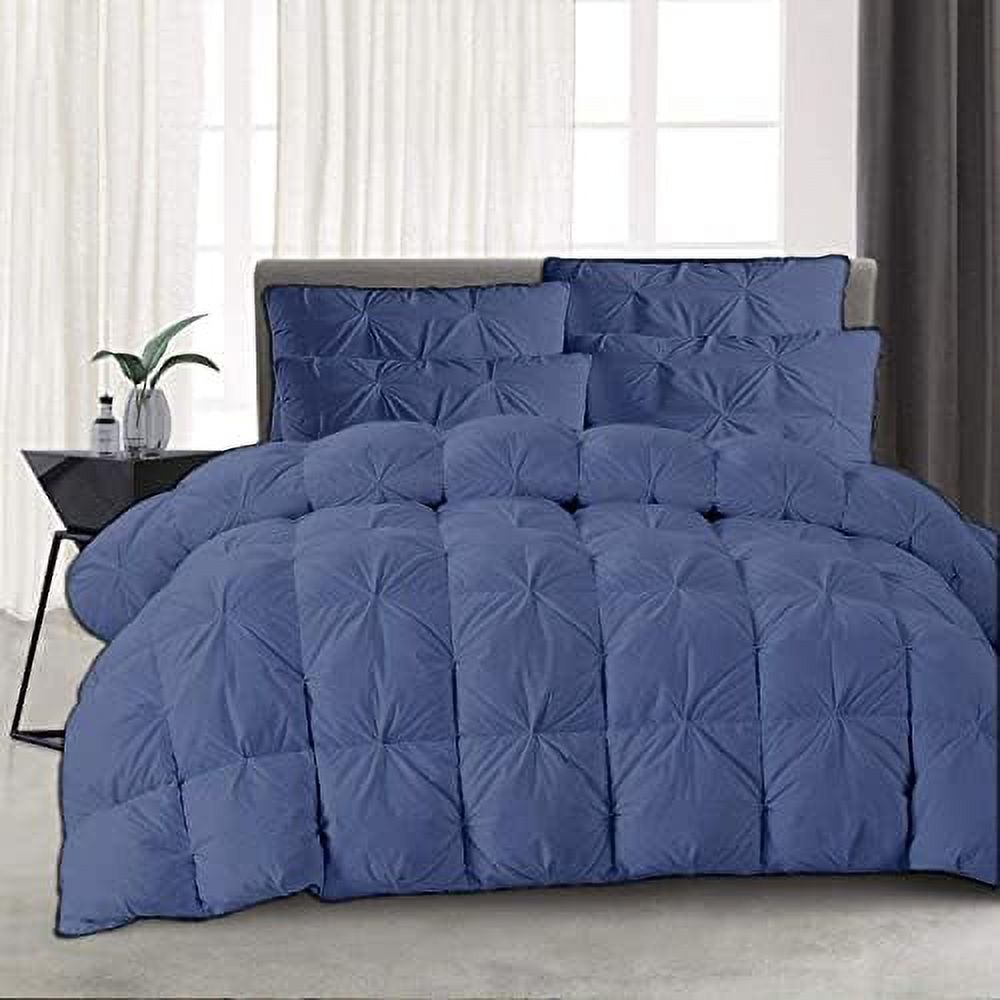 HOOMHIBIU Pinch Pleated Alaskan King Comforter 132x120 Size Egyptian