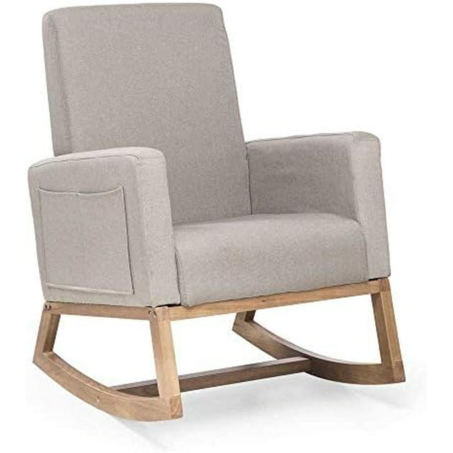 HOOMHIBIU Rocking Chair Nursery Velvet Nursery Glider Upholstered