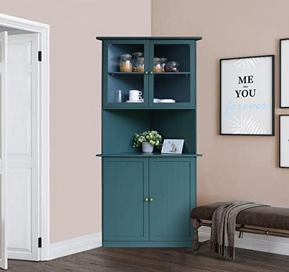 HOOMHIBIU Tall Corner with Doors and Shelves 71'' Free Standing