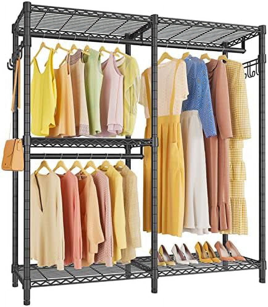 HOOMHIBIU V4 Garment Rack Bedroom Armoires Compact Freestanding Closet