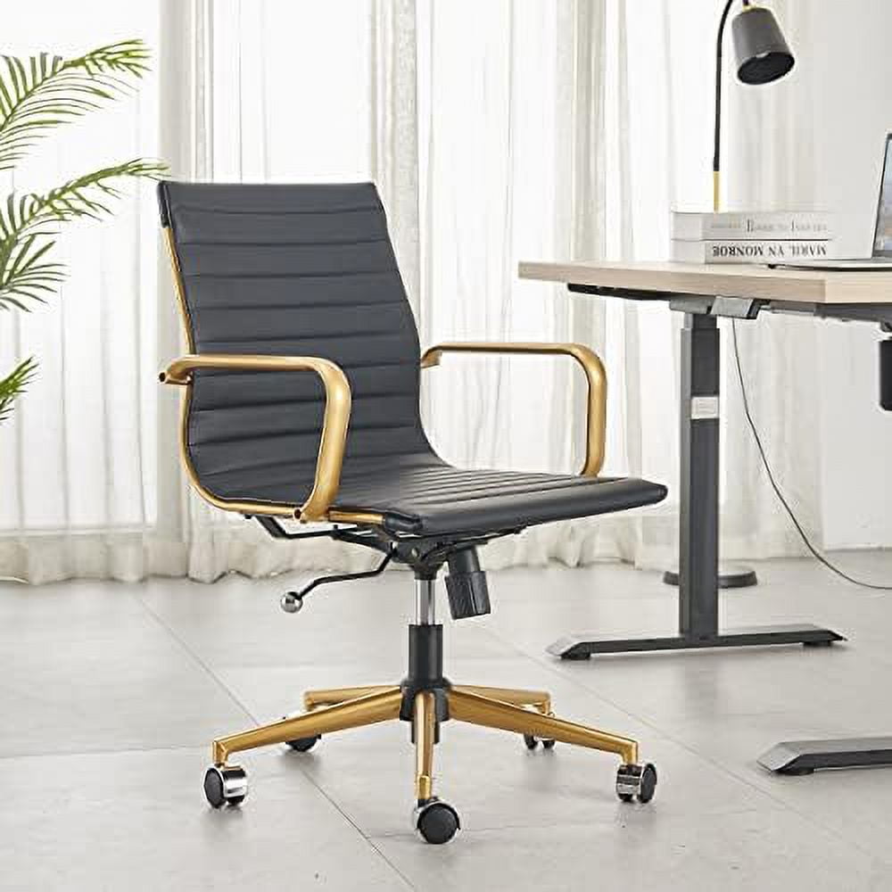 HOOMHIBIU White Gold Office Chair White Gold Office Desk Chair Modern