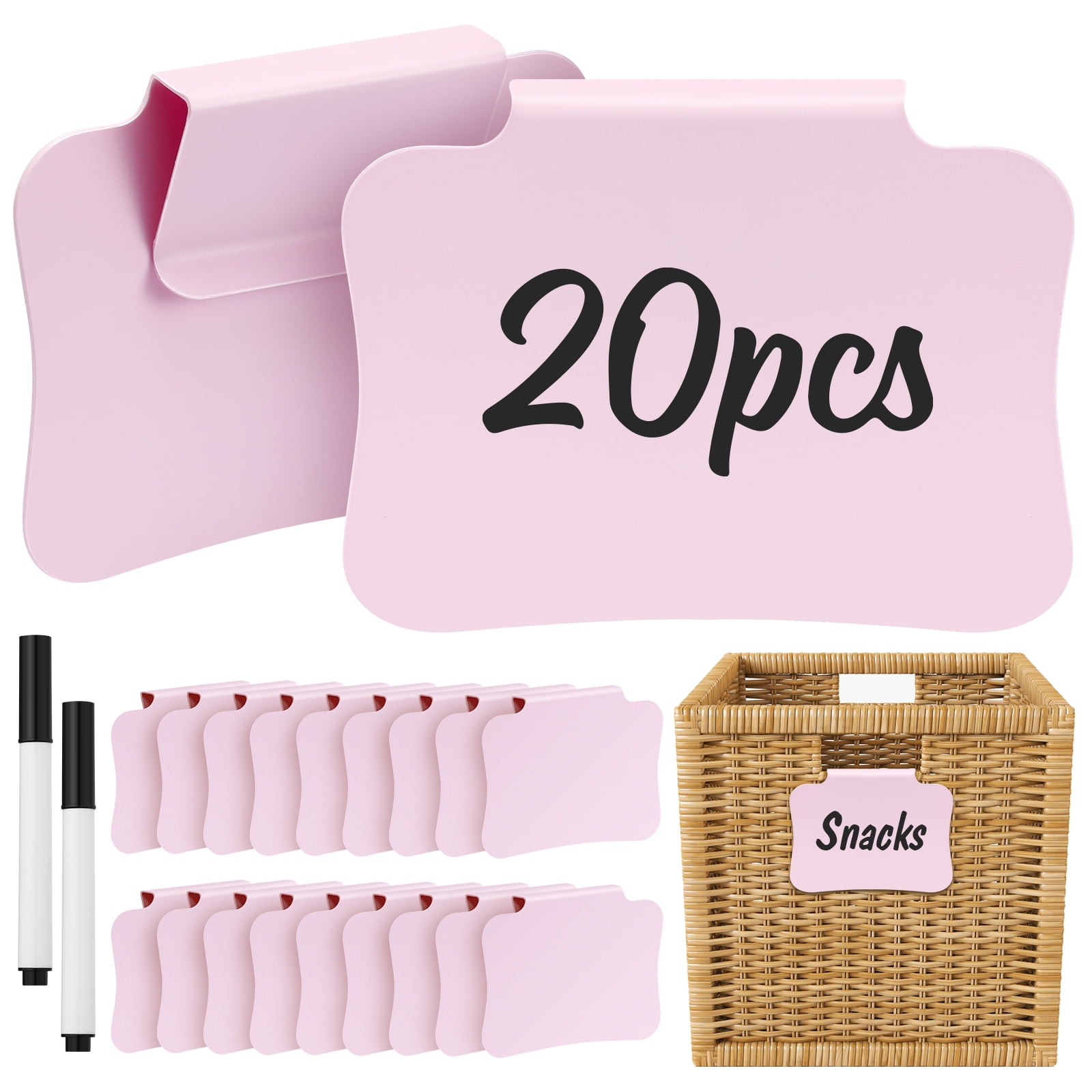 Washable Basket Tags AOVEK 16 PCS PVC Basket Label Clips - For Bins ...