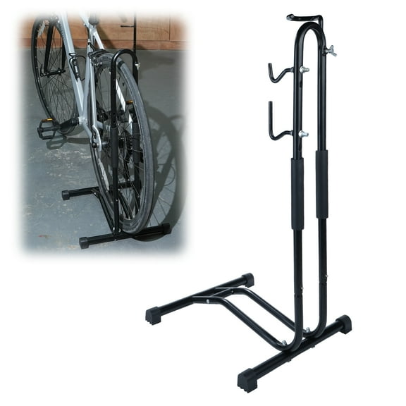 HOONGKAI Bike Floor Stand Parking Rack - Indoor & Outdoor, Road & Mountain Bikes,3 in 1 Bicycle Floor Stand,Space Saver