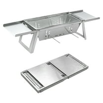 HOONGKAI Foldable Charcoal Grill, Stainless Steel Metal Charcoal Grill for Outdoor Camping Garden Grilling