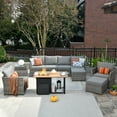 thumbnail image 1 of XIZZI 10 Pieces Outdoor Conversation Set Wicker Patio Furniture Set with Fire Pit Table,Grey, 1 of 11