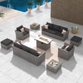 thumbnail image 1 of XIZZI 13 Pieces Wicker Patio Furniture Set with Fire Pit Table,Outdoor Conversation Set for Garden Poolside Backyard,Black, 1 of 13