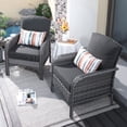 thumbnail image 1 of XIZZI 2 Pieces Outdoor Patio Furniture Set Wicker Rattan Single Chair Set,Black Cushion, 1 of 6
