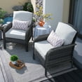 thumbnail image 1 of XIZZI 2 Pieces Outdoor Patio Furniture Set Wicker Rattan Single Chair Set,Grey Cushion, 1 of 6