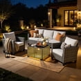 thumbnail image 1 of XIZZI Outdoor Patio Furniture Sets with Solar Coffee Table, All-Weather Wicker Rattan Outdoor Furniture Conversation Set for Porch, Patio, Backyard-Light Gray, 1 of 9