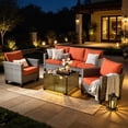 thumbnail image 1 of XIZZI Outdoor Patio Furniture Sets with Solar Coffee Table, All-Weather Wicker Rattan Outdoor Furniture Conversation Set for Porch, Patio, Backyard-Orange Red, 1 of 9