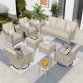 thumbnail image 1 of XIZZI 8 Piece Outdoor Furniture Set Patio Conversation Sofa Set with Swivel Rocking Chair for backyard,Beige, 1 of 10