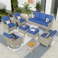 thumbnail image 1 of XIZZI 8 Piece Outdoor Furniture Set Patio Conversation Sofa Set with Swivel Rocking Chair for backyard,Blue, 1 of 10