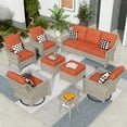 thumbnail image 1 of XIZZI 8 Piece Outdoor Furniture Set Patio Conversation Sofa Set with Swivel Rocking Chair for backyard,Red, 1 of 10