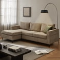 thumbnail image 1 of XIZZI 96" 3-Seat Sectional Sofa Couch with Chaise Convertible L-Shape Corduroy Modern Sofas with Metal Leg for Living Room Office-Camel, 1 of 10