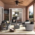 thumbnail image 1 of XIZZI 9PCS Patio Furniture Set Cushioned Conversation Set Rattan Wicker Sofa with Corner Table Swivel Rocking Chair,Black, 1 of 15