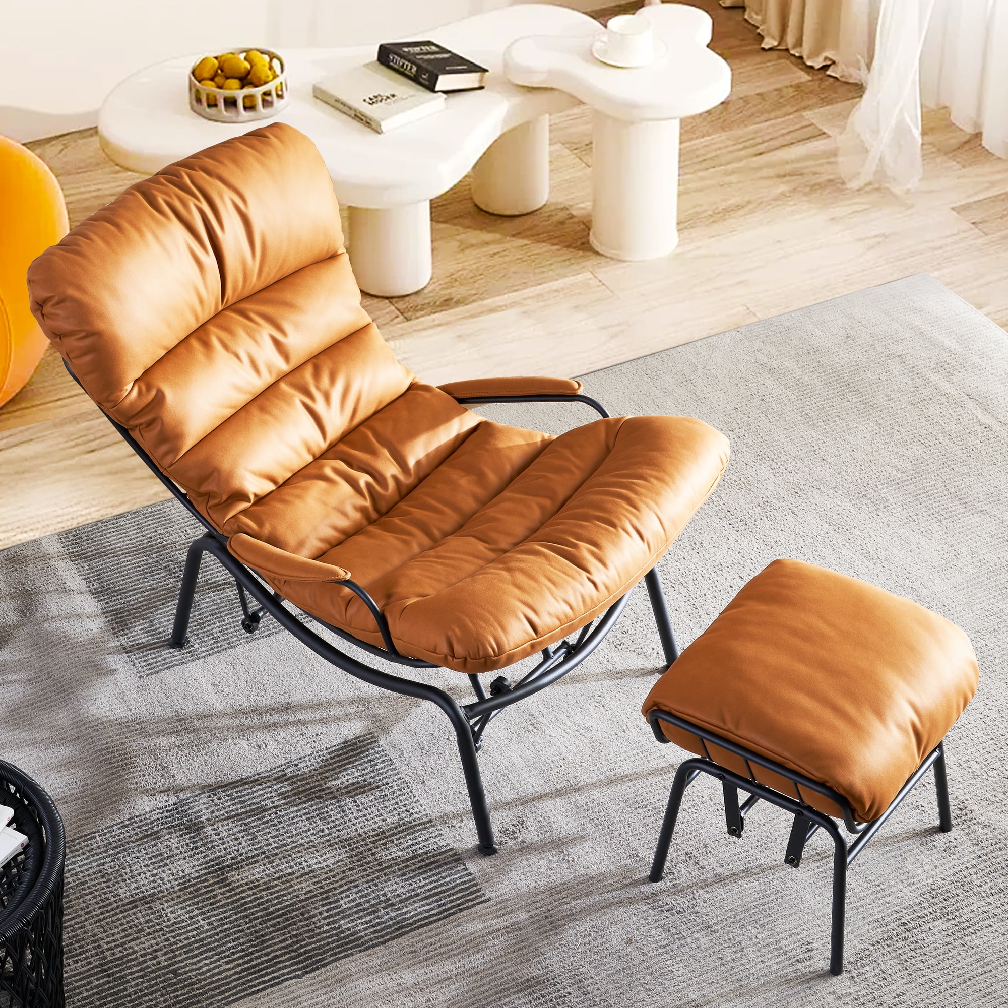 Mid century modern recliner with ottoman sale