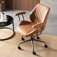 thumbnail image 1 of XIZZI Ergonomic Office Chair with Wheels Suede Fabric Swivel Gaming Chair,Modern Adjustable Computer Chairs with Armrest-Light Brown, 1 of 6