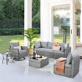 thumbnail image 1 of XIZZI Outdoor Furniture Set 7 PCS Rattan Wicker Patio Conversation Set,Dark Grey, 1 of 9