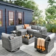 thumbnail image 1 of XIZZI Outdoor Furniture Set 8 PCS Rattan Wicker Patio Conversation Set,Dark Grey, 1 of 9