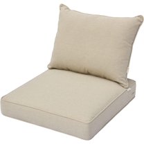 HOOOWOOO Outdoor Patio Seat Back Chair Cushions Set,24x24x5 Thick Outdoor Chair Seat Cushions Sofa Seat Cushions for Patio Outdoor Chair Loveseat with Weather Resistant Olefin and Zipper,Beige