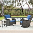 thumbnail image 1 of XIZZI Outdoor Patio Wicker Swivel Rocker Set,3-Piece Rocking Chair Bistro Set with Navy Blue Cushions and Coffee Table,Brown Wicker, 1 of 10