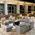 thumbnail image 1 of XIZZI Outdoor Wicker Patio Set Furniture Conversation Set with Fire Pit Table,Grey, 1 of 11