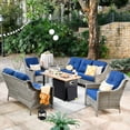 thumbnail image 1 of XIZZI Patio Furniture Set All Weather Rattan Wicker Conversation Set with Smokeless Fire Pit Table,Blue, 1 of 8