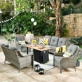 thumbnail image 1 of XIZZI Patio Furniture Set All Weather Rattan Wicker Conversation Set with Smokeless Fire Pit Table,Dark Grey, 1 of 8