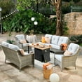 thumbnail image 1 of XIZZI Patio Furniture Set All Weather Rattan Wicker Conversation Set with Smokeless Fire Pit Table,Grey, 1 of 8