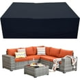 thumbnail image 1 of HOOOWOOO Patio Outdoor Furniture Cover,Waterproof Weather Couch Cover,Extra Large Rectangular Rain Sectional Sofa Covers for Patio Conversation Set 126X63X28" Black, 1 of 12