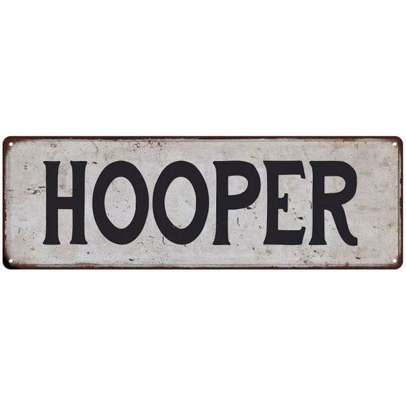 HOOPER Vintage Look Rustic Chic Metal Sign 8x24 108240036599