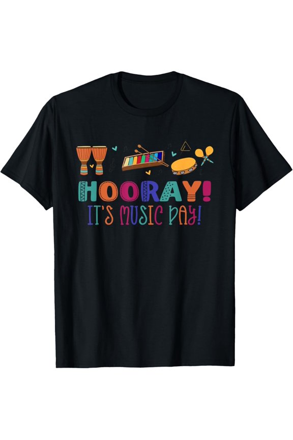 HOORAY! IT'S MUSIC DAY! Musical Note Teacher Musician Meme T-Shirt