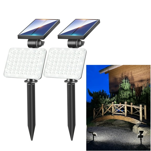HOOREE Solar White LED Landscape and Walkway Light (2 Pack)