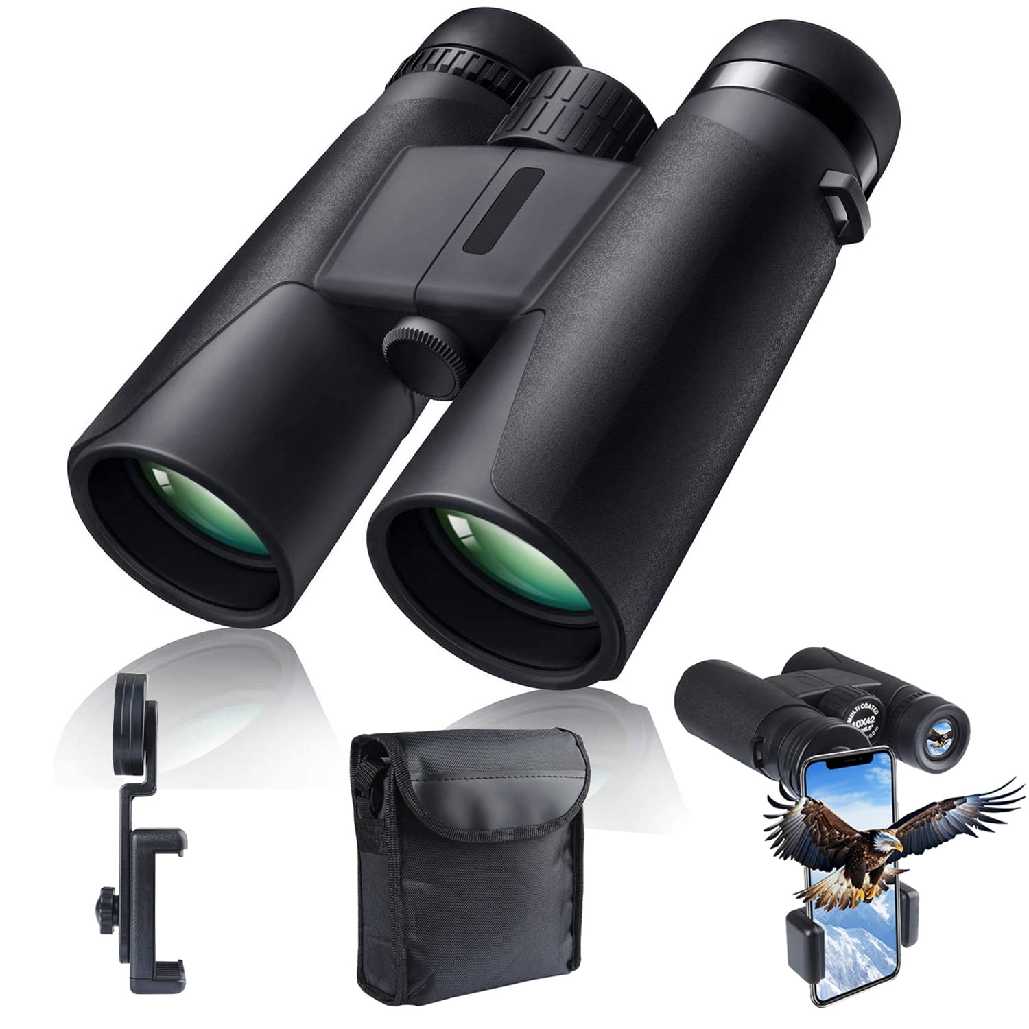 HOOTEK Binoculars for Adults, 10x42 Waterproof and Durable Binoculars with Multi-Coated Optics and Protective Rubber Armor, Binocular with Low Light Vision, Binoculars for Bird Watching, Hunting
