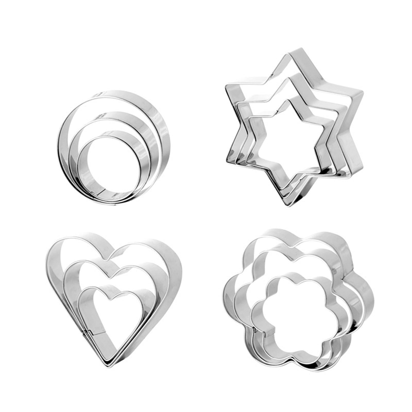 HOOUDO Cookie Cutters Clearance Stainless Steel 12 Piece Cookie
