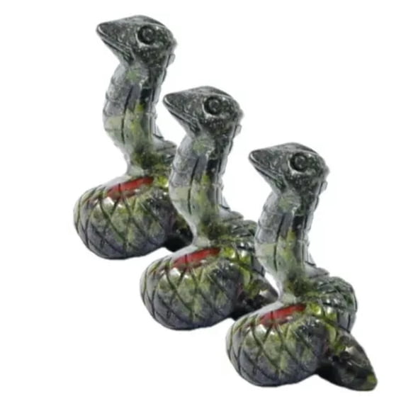 HOOUN 1.5" Natural Crystal Snake Carved Quartz Stone Serpent Rock Healing Reiki Decor-Dragon Blood Stone-1PC (Random Pick)