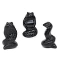 thumbnail image 1 of HOOUN 1.5" Natural Crystal Snake Carved Quartz Stone Serpent Rock Healing Reiki Decor-Obsidian-1PC (Random Pick), 1 of 9