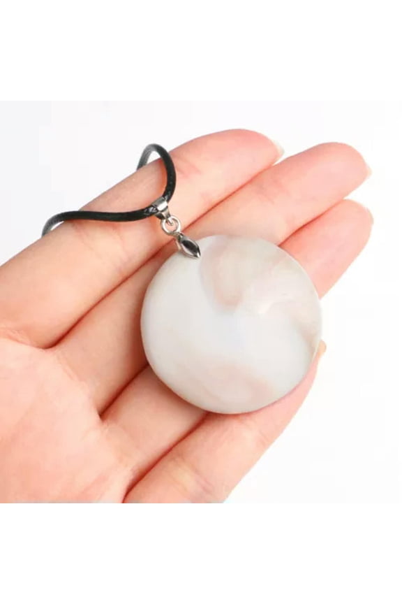 1 Natural Crystal Pendulum Quartz Stone Pendant Chakra Healing Gemstone Necklace-Sun Shell Shiva Eye Crystal