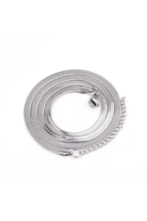 1 PC High-End Sense Clavicle Chain Bone Stainless Steel Necklace Fashion Jewelry-Silver 3MM-40+5CM
