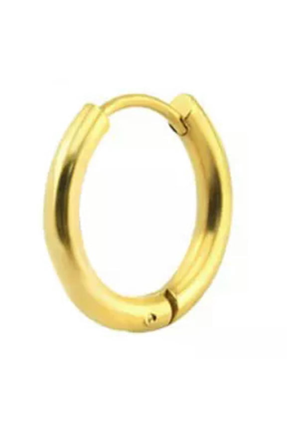1 Piece Surgical Steel Hinged Hoop Sleeper Circle Ring Earring Round +-gold-2*14mm