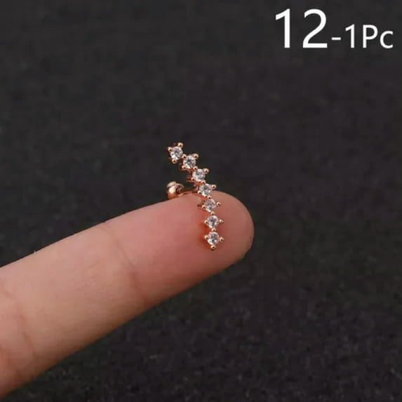 HOOUN 1* Stainless Steel Jewelry Dangle Nose Studs Nose Rings Nose Nails Body Piercing-12