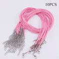 thumbnail image 1 of HOOUN 10-50PCS Leather Necklace Lobster Clasp Rope Cord For Jewelry Pendant DIY String-pink-2mm-10pcs, 1 of 9