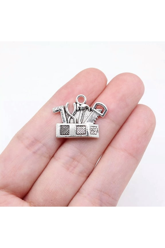 100 Pcs Antique Silver tool cabinet Charms Pendant 22x17MM B16540