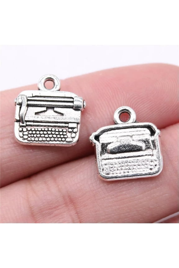 100 Pcs Antique Silver typewriter Charms Pendant 15x14MM B16247